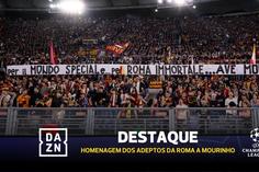 Isto é bonito: adeptos da Roma homenageiam Mourinho e o treinador retribui