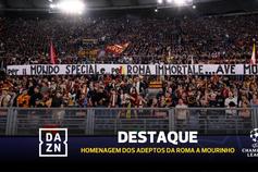Isto é bonito: adeptos da Roma homenageiam Mourinho e o treinador retribui