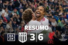 Nove golos e Barcola em grande no LASK-Liverpool (resumo)