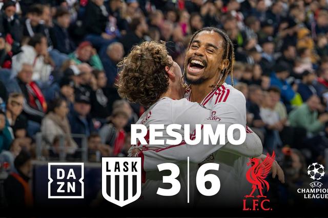 Nove golos e Barcola em grande no LASK-Liverpool