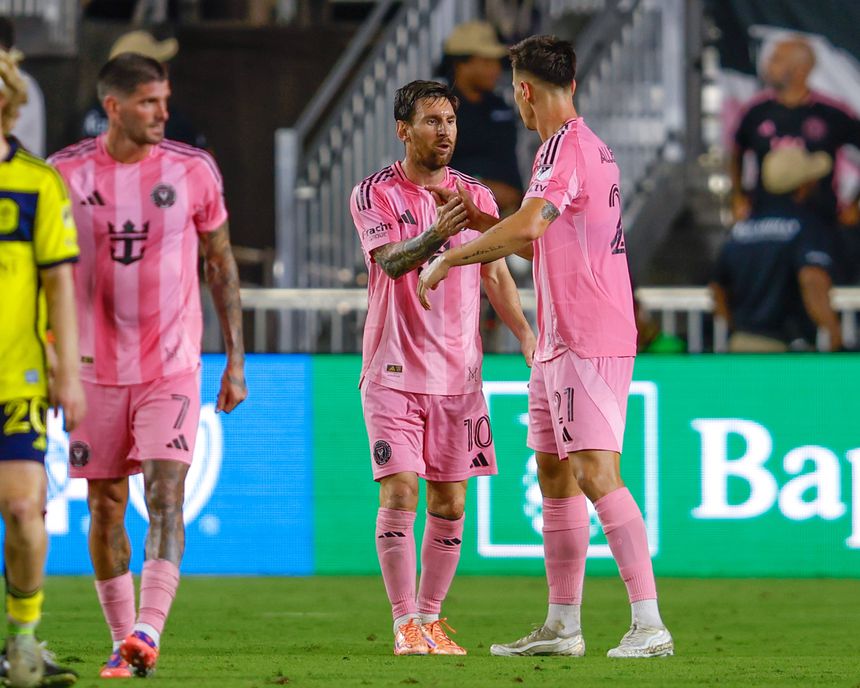 Festejos do Inter Miami, com Messi em destaque