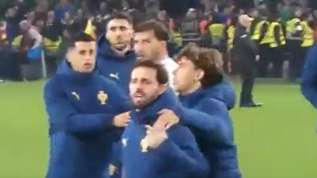 Rúben Dias e Bernardo Silva 'pegaram-se' com adeptos após derrota em Dublin