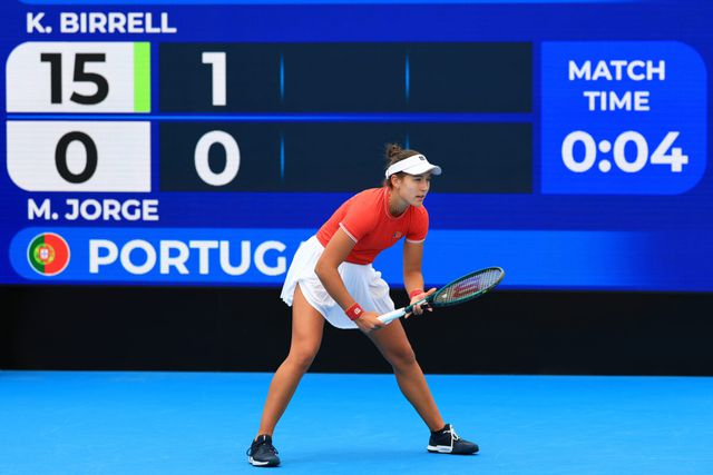 Matilde Jorge em ação na Austrália. Foto ITF/FPT