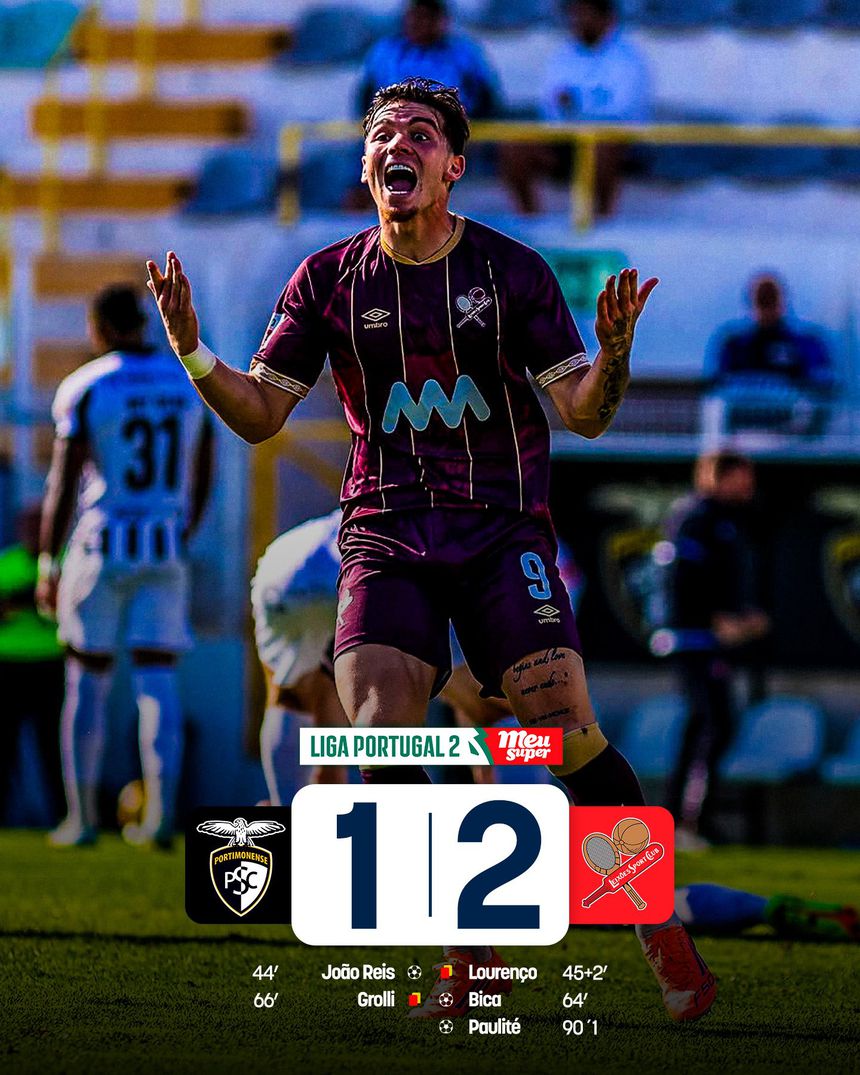 Bica marcou o primeiro golo do Leixões em Portimão. - Foto: LEIXÕES