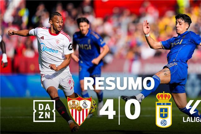 Sevilha goleia e afunda Oviedo com ex-FC Porto em destaque pela negativa (resumo)