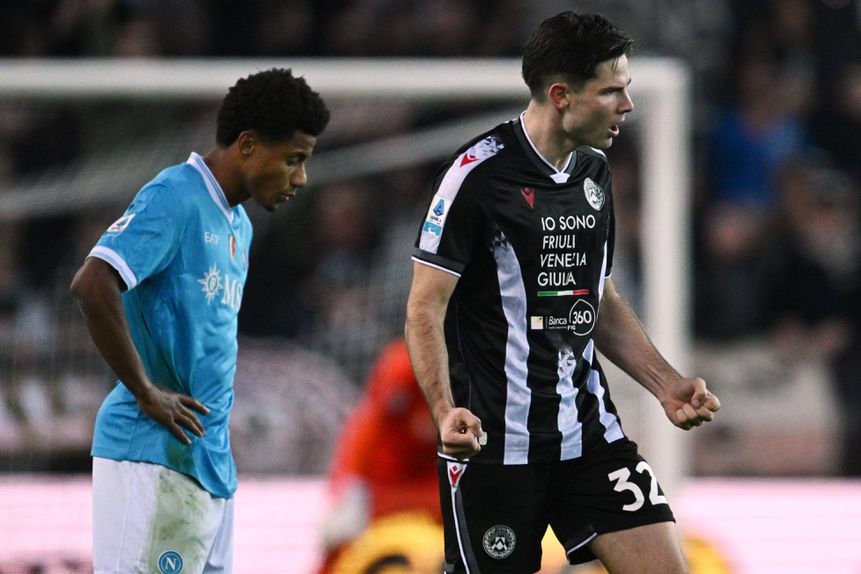 Ekkelenkamp fez o golo da vitória da Udinese na receção ao Nápoles