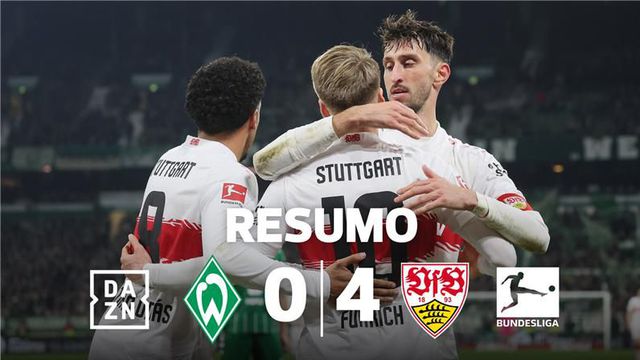 Tiago Tomás em campo na goleada do Estugarda (resumo)