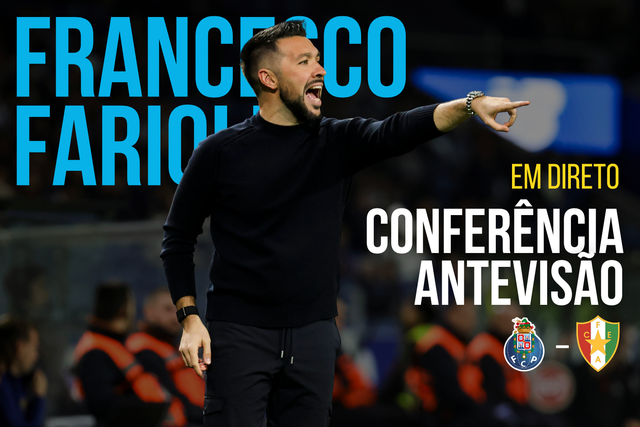 EM DIRETO: siga a antevisão de Francesco Farioli ao FC Porto-E. Amadora