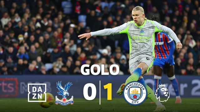 Cruzamento teleguiado de Matheus Nunes para mais um golo de Haaland