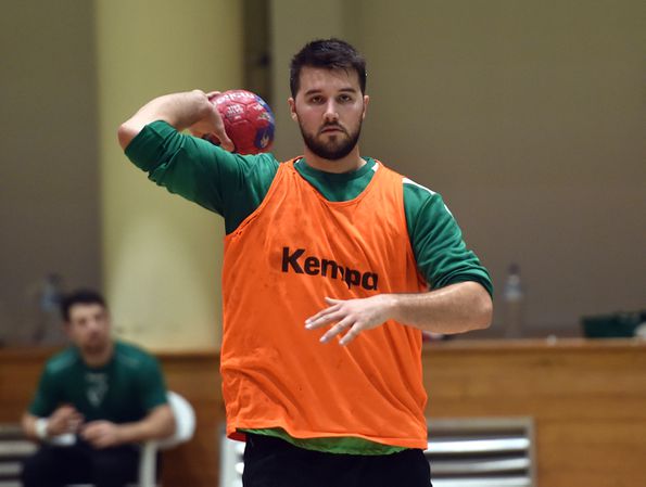 Miguel Martins no treino da Seleção de andebol