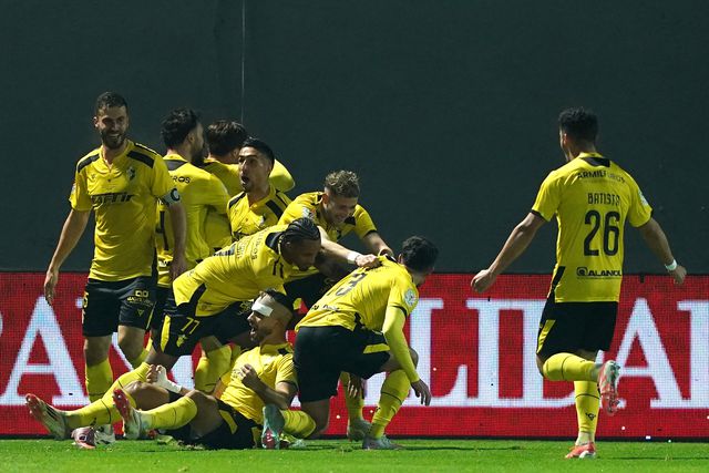 Jogadores do Fafe celebram efusivamente golo contra o SC Braga - Foto: Hugo Delgado/Lusa