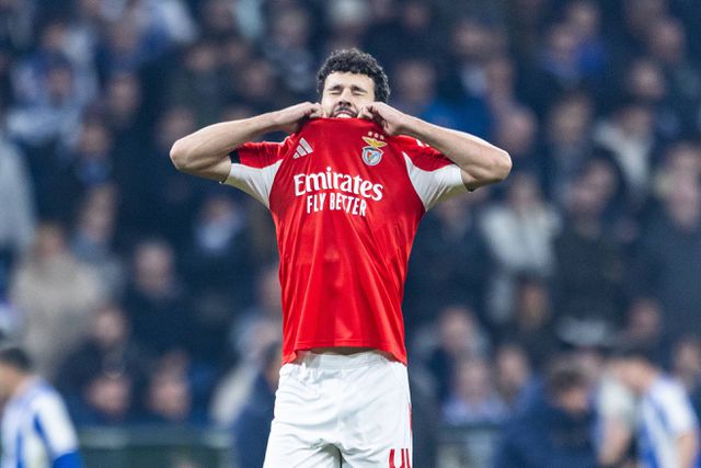 Reação de Tomás Araújo depois do fim do jogo com o FC Porto para a Taça de Portugal — Foto: IMAGO