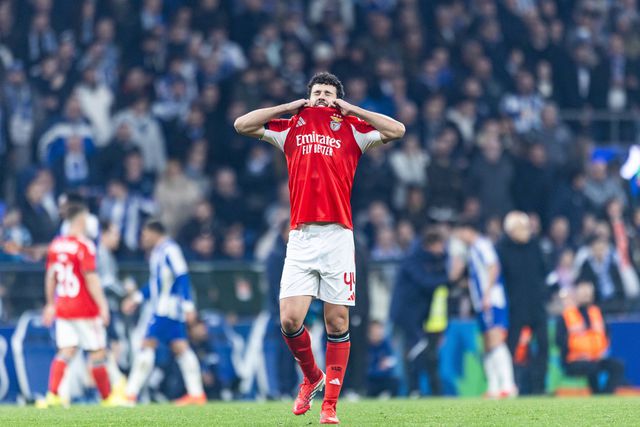 Reação de Tomás Araújo depois do fim do jogo com o FC Porto para a Taça de Portugal — Foto: IMAGO