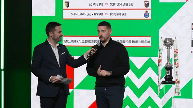 André Sabino no sorteio da Taça de Portugal