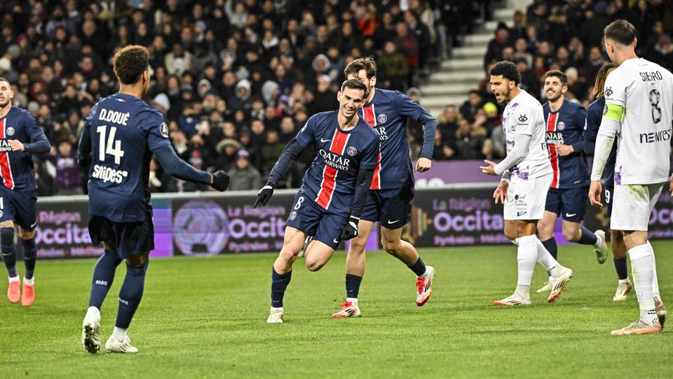 Fabián Ruiz a celebrar o único golo do Toulouse-PSG