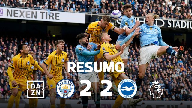Manchester City empata com o Brighton e vê Nottingham Forest a fugir (resumo)
