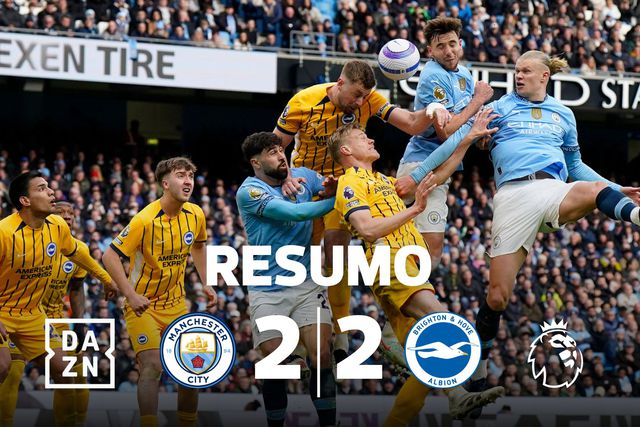 Manchester City empata com o Brighton e vê Nottingham Forest a fugir (resumo)