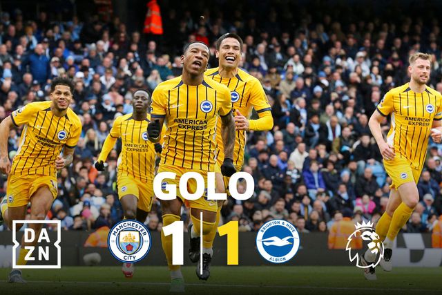 Que golaço, Estupinan! Brighton empata contas frente ao Man. City