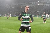 Fresneda, lateral-direito do Sporting, a gritar nos festejos de um golo