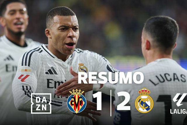 Mbappé bisa, Courtois defende e Real Madrid bate Villarreal (resumo)