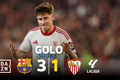 Oso reduz e dá esperança ao Sevilha antes do intervalo com o Barcelona