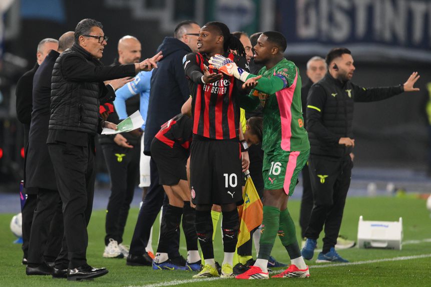 Rafael Leão discute com Allegri (IMAGO)