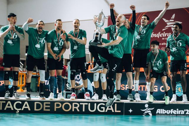 O Sporting conquistou a Taça de Portugal de voleibol pela sexta vez, no passado mês de março. Foto Diogo Oliveira/FPV
