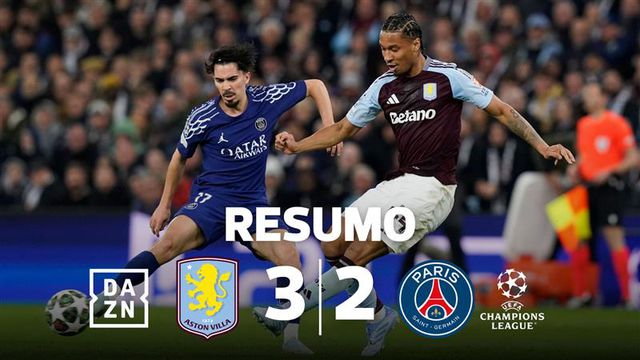 Aston Villa fez PSG sofrer, mas Neves, Vitinha e Mendes seguem para as 'meias' (resumo)