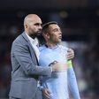 Claudio Giráldez e o veterano goleador do Celta, Iago Aspas