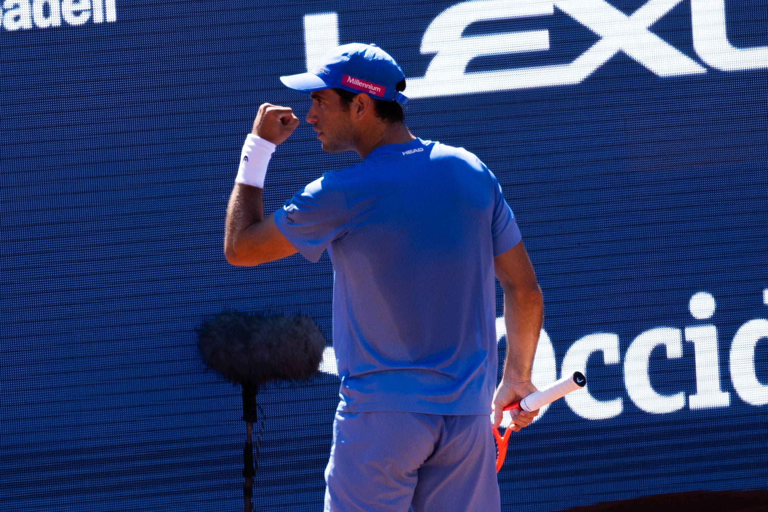 Nuno Borges a celebrar o apuramento para os quartos de final em Barcelona