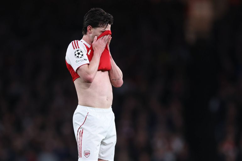 Declan Rice, capitão do Arsenal, desolado - Foto: IMAGO