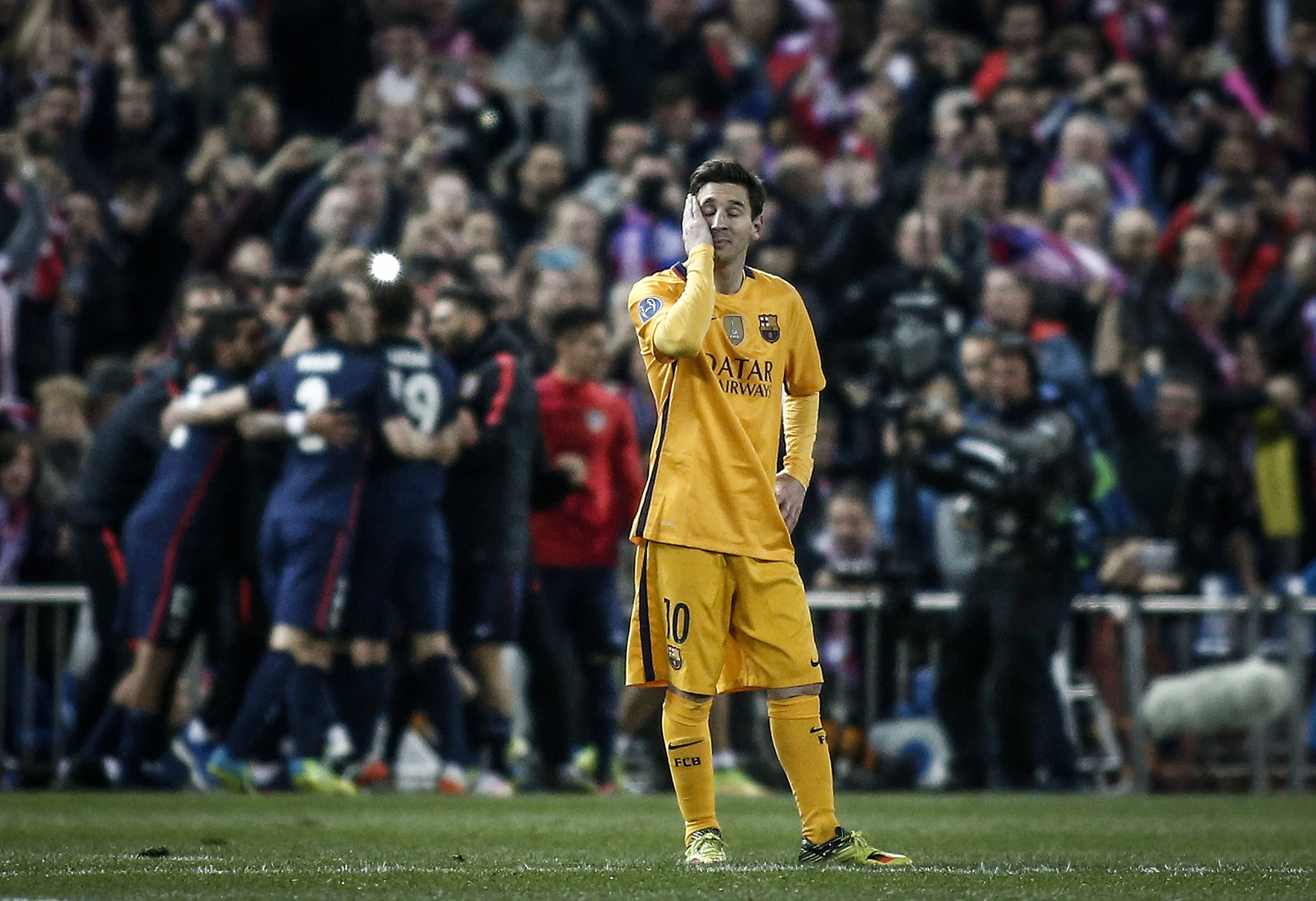 Atlético Madrid-Barcelona (0-2), a 13 de abril de 2016 - 3-2 para o Atlético Madrid no agregado dos quartos de final da Champions 2015/16