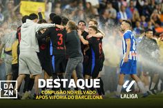 Barcelona festeja título com sistema de rega, a fazer lembrar o Benfica-FC Porto