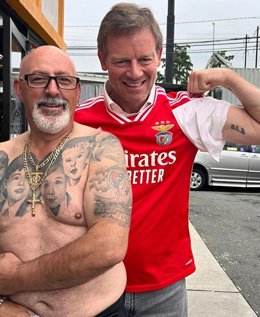 Martim Mayer em campanha na filial de Sport Newark e Benfica (Foto:  Benfica no Sangue | Martim Borges Coutinho Mayer)