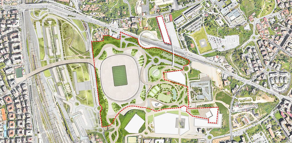 Projeto Populous para o novo estádio da Roma