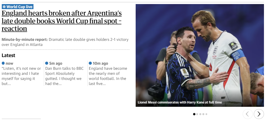 The Guardian escreve que Inglaterra ficou «de coração partido»
