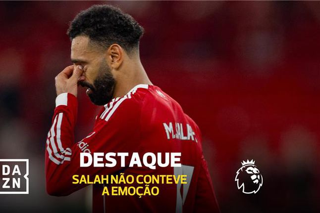 O descarregar de emoções de Salah ao som do cântico de Diogo Jota