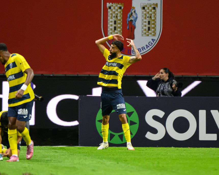 Pablo a celebrar o único golo no SC Braga-Gil Vicente
