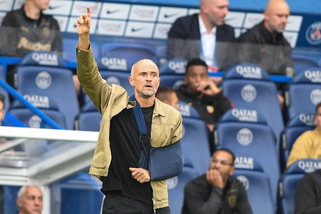 Luis Enrique, treinador do PSG, na receção ao Lens