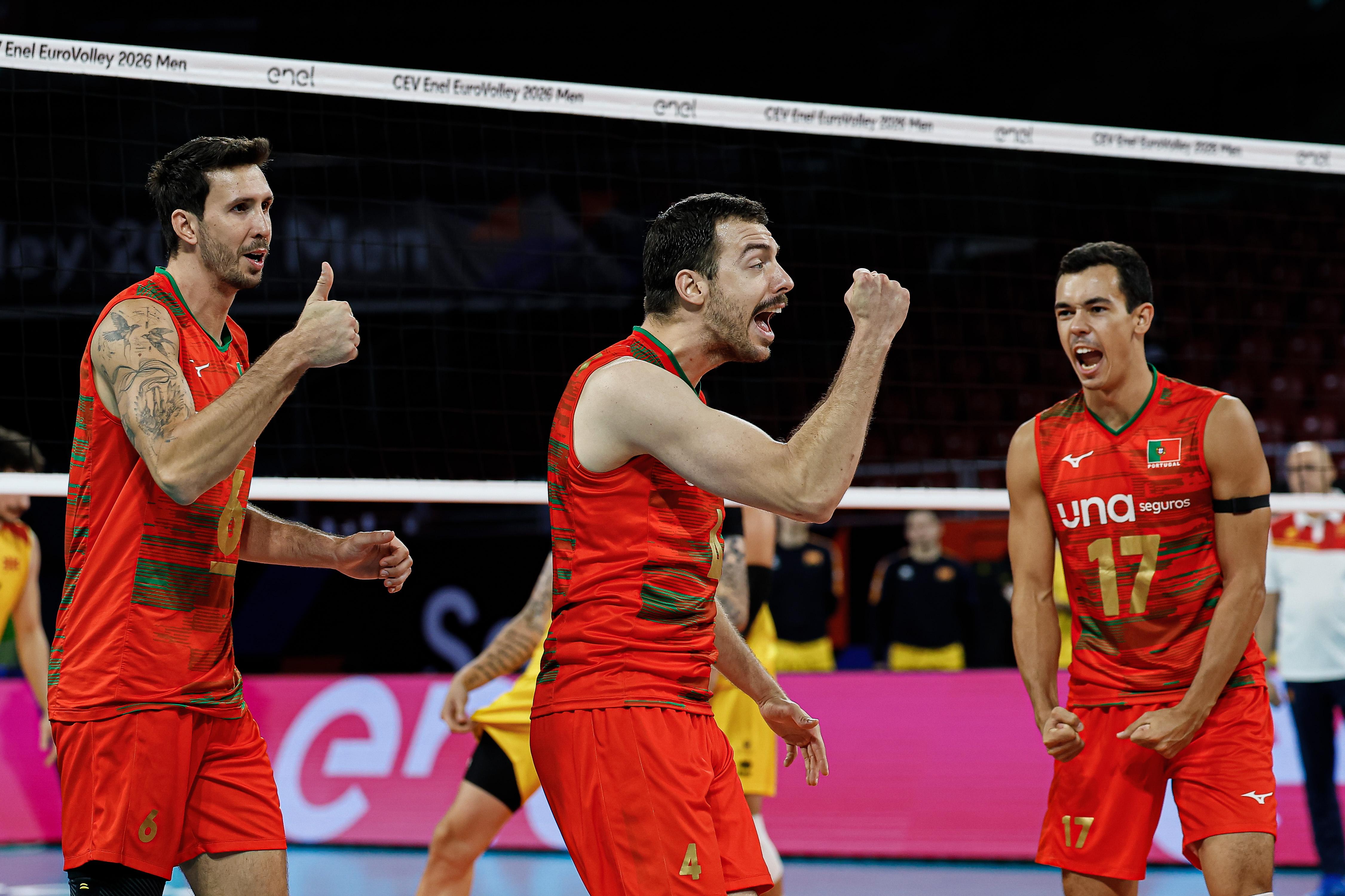 Portugal venceu a Macedónia do Norte e aguarda que esta vença Israel (foto CEV)