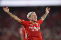 Prestianni, extremo argentino do Benfca (foto: Sérgio Miguel Santos)