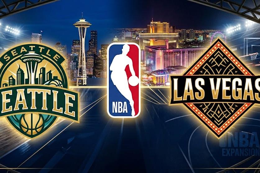 Logotipos fictícios das possíveis novas equipas da NBA