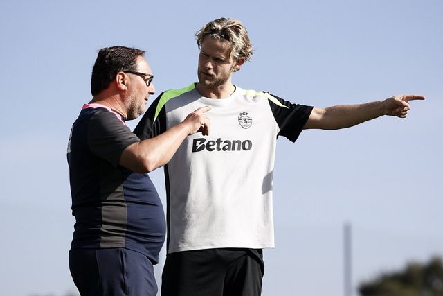 Hjulmand já trabalhou com o plantel após compromissos com a Dinamarca - Foto: SPORTING CP