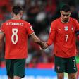 Bruno Fernandes e Cristiano Ronaldo ao serviço da Seleção Nacional
