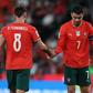 Bruno Fernandes e Cristiano Ronaldo ao serviço da Seleção Nacional