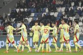 Goleada espanhola teve vários protagonistas - Foto: DAVID MDZINARISHVILI/EPA