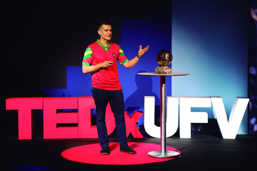 Paulo Futre Jr. numa 'ted talk'. Foto D. R.