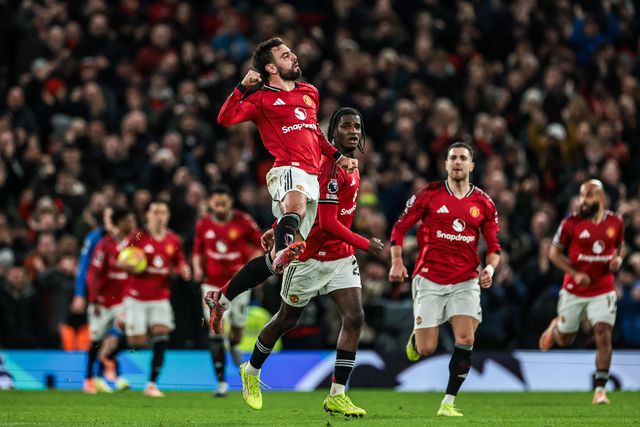 Bruno Fernandes a celebrar um golaço