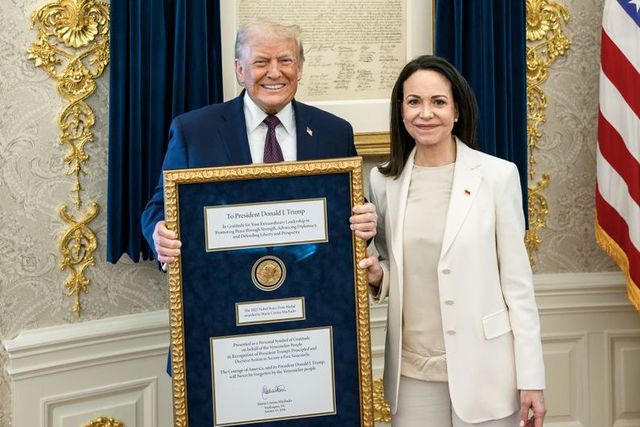 María Corina Machado ofereceu medalha do Nobel a Trump