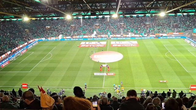 Entrada das equipas no Sporting-Casa Pia em Alvalade